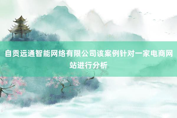 自贡远通智能网络有限公司该案例针对一家电商网站进行分析